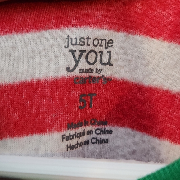 Fleece Christmas Striped Kids One Piece Santa Holiday Pajamas 4-5T Zipper - Picture 3 of 3